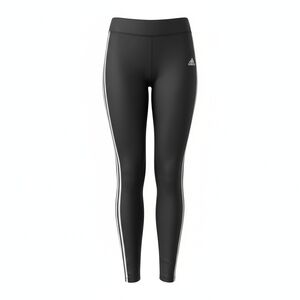 Adidas Women's Black Leggings with White Stripes
